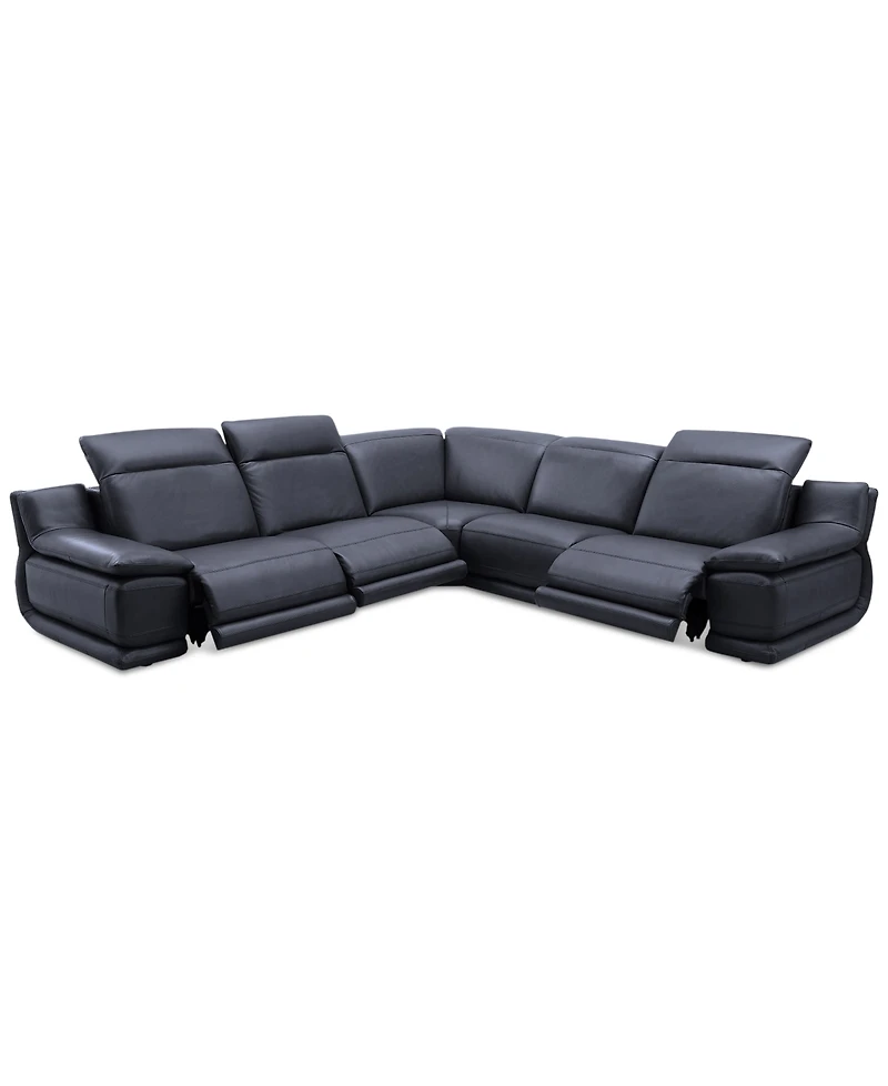Daisley -Pc. Leather "L" Shaped Sectional Sofa with Power Recliners