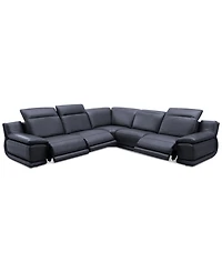 Daisley -Pc. Leather "L" Shaped Sectional Sofa with Power Recliners