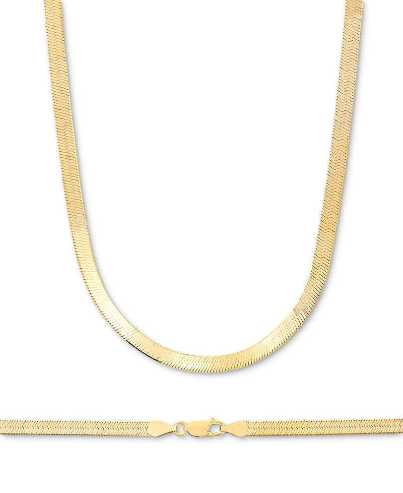 Men's 2-Pc. Set Herringbone Chain Necklace & Matching Bracelet in 14k Gold-Plated Sterling Silver & Sterling Silver