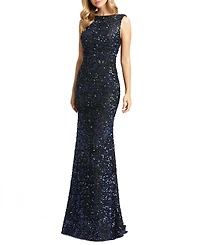 Women's Ieena Sequined Sleeveless Draped Cowl Back Gown