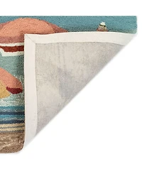 Liora Manne' Frontporch Beach Umbrellas Aqua 2' x 3' Outdoor Area Rug