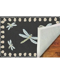 Liora Manne' Frontporch Dragonfly Black and Gray 3'6" x 5'6" Outdoor Area Rug