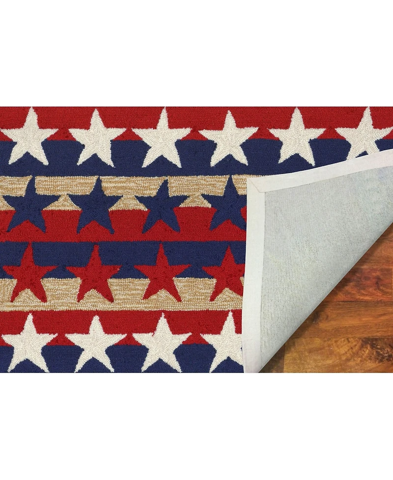 Liora Manne' Frontporch Stars and Stripes Red 2'6" x 4' Outdoor Area Rug