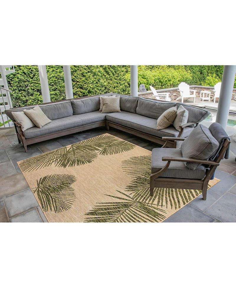 Liora Manne' Carmel Palm 6'6" x 9'4" Outdoor Area Rug