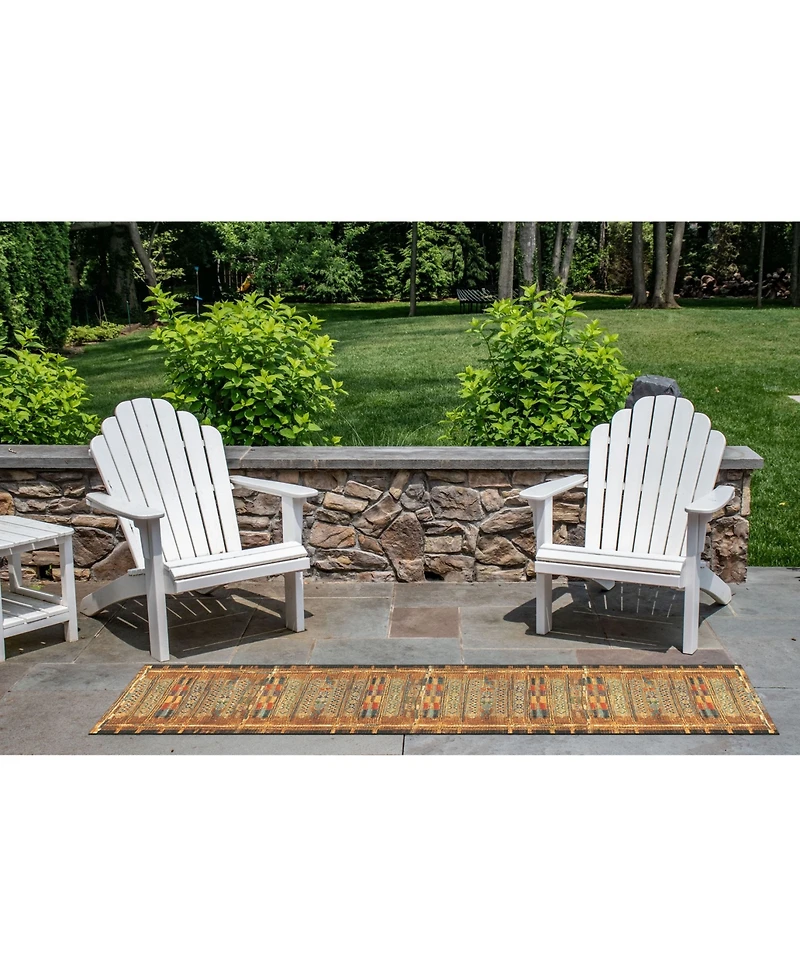 Liora Manne' Marina Tribal Stripe 1'11" x 7'6" Runner Rug