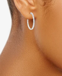 Diamond Princess In & Out Hoop Earrings (5 ct. t.w.) in 14k White Gold.