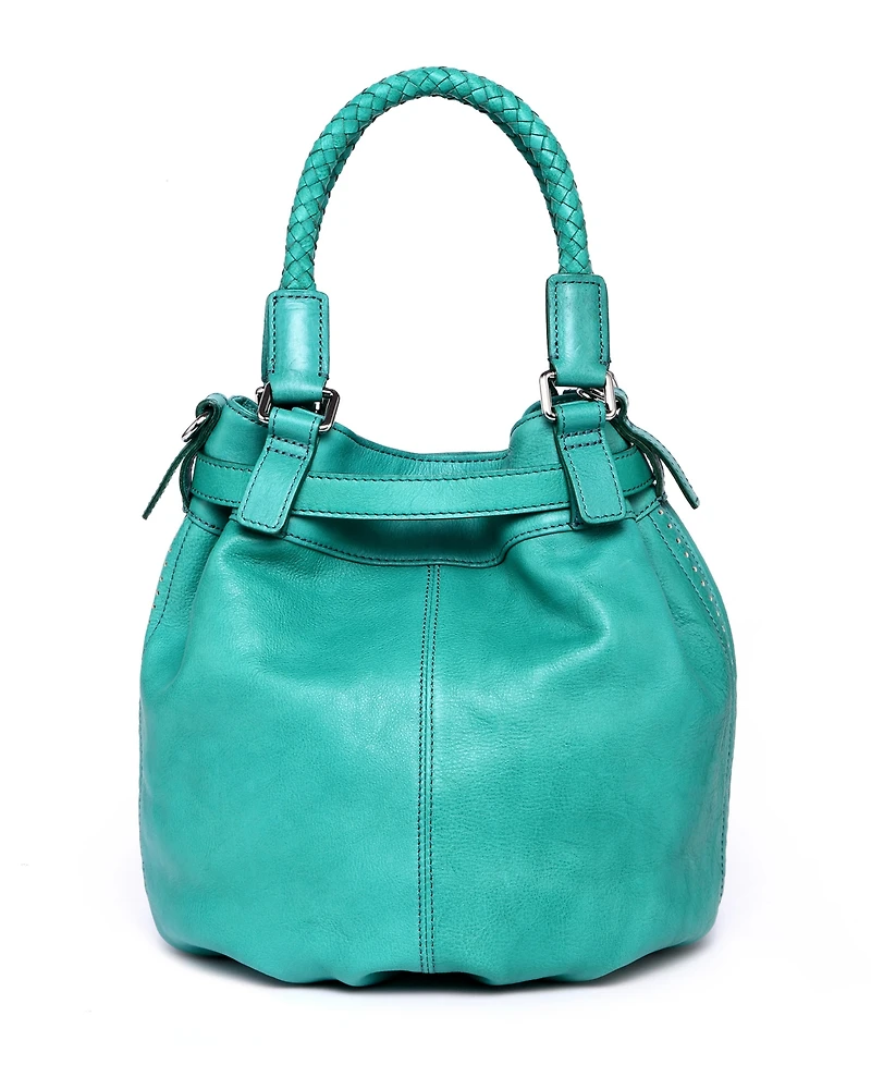 Old Trend Women's Genuine Leather Pumpkin Bucket Bag