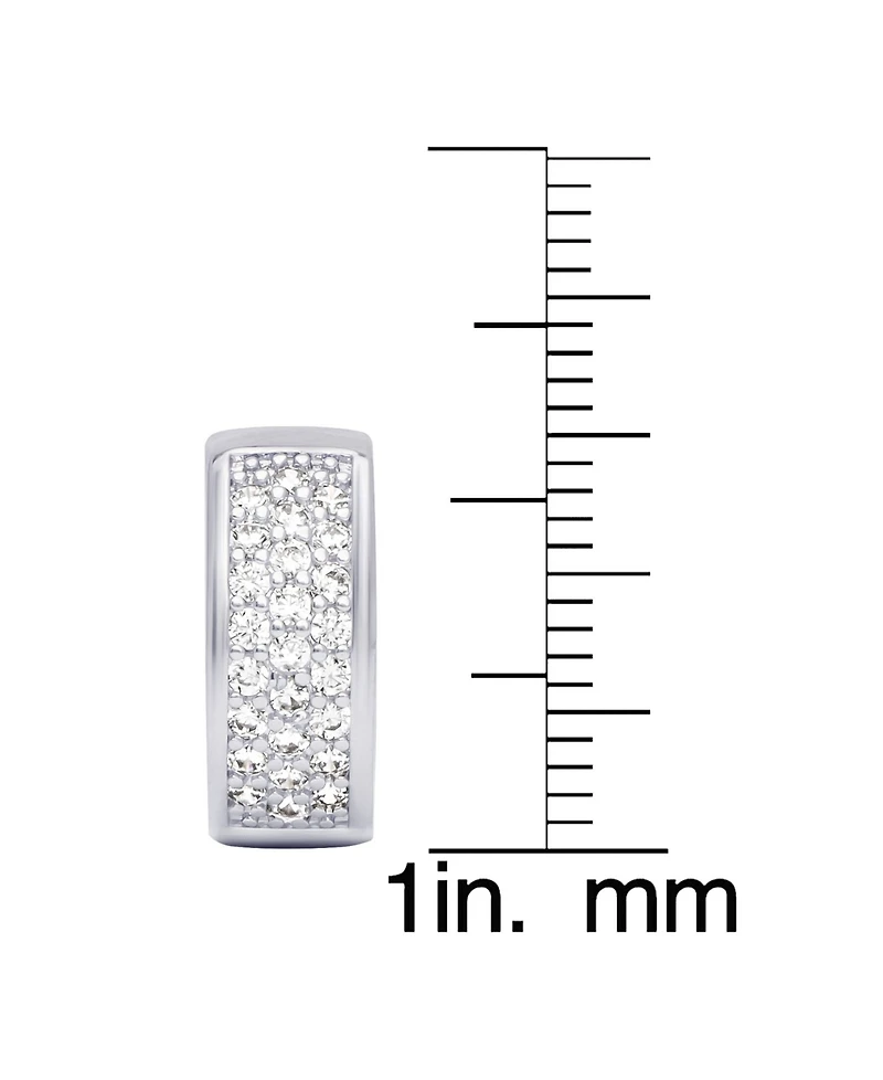 Macy's Cubic Zirconia Pave Huggie Hoop Earrings