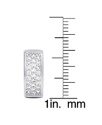 Macy's Cubic Zirconia Pave Huggie Hoop Earrings