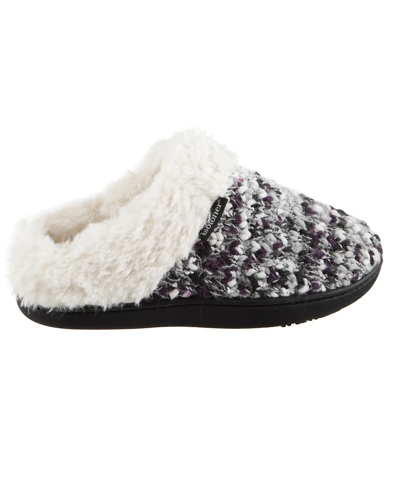 Isotoner Signature Women's Sweater Chunky Knit Amanda Hoodback Slippers