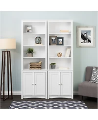 Prepac Tall Bookcase with 2 Shaker Doors