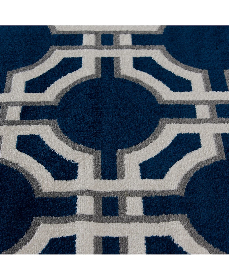 Closeout! Portland Textiles Tropicana Dolliver Blue 7'10" x 9'10" Outdoor Area Rug