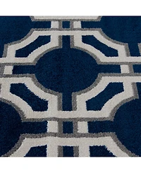 Closeout! Portland Textiles Tropicana Dolliver Blue 7'10" x 9'10" Outdoor Area Rug