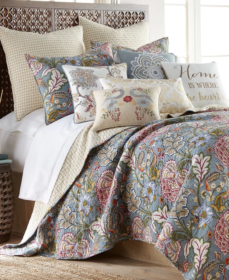 Levtex Angelica Spring Jacobean Floral 3-Pc. Quilt Set, King