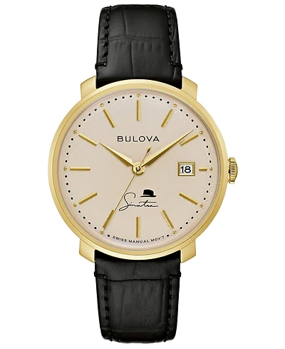 Bulova Men's Frank Sinatra Brown Leather Strap Watch 40mm