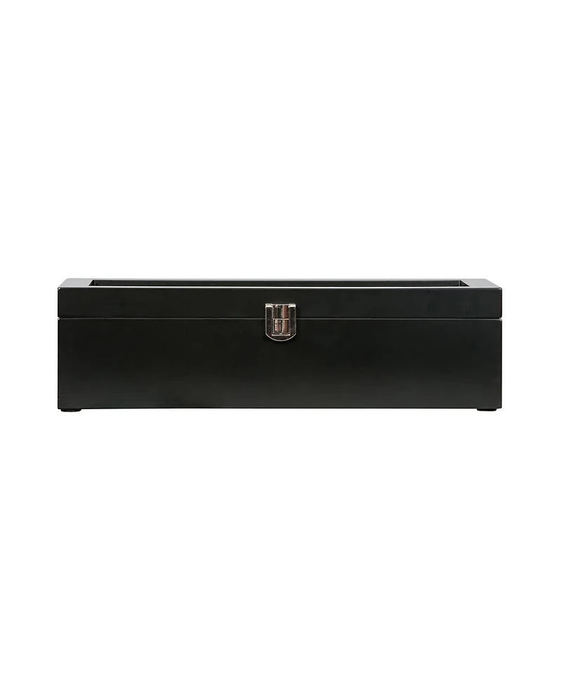 Mele Co. Tate Glass Top Wooden Watch Box in Java Finish