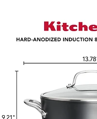 KitchenAid Hard-Anodized 8 Quart Induction Nonstick Stockpot with Lid
