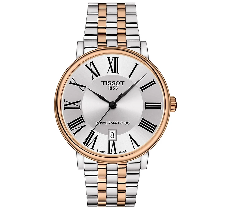 Tissot Men's Swiss Automatic Carson Premium Powermatic 80 Two-Tone Stainless Steel Bracelet Watch 40mm