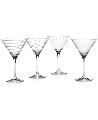 Mikasa "Clear Cheers" Martini Glasses, Set Of 4