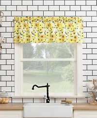 No. 918 Sunny Sunflower Print Semi Sheer Rod Pocket Kitchen Curtain Collection