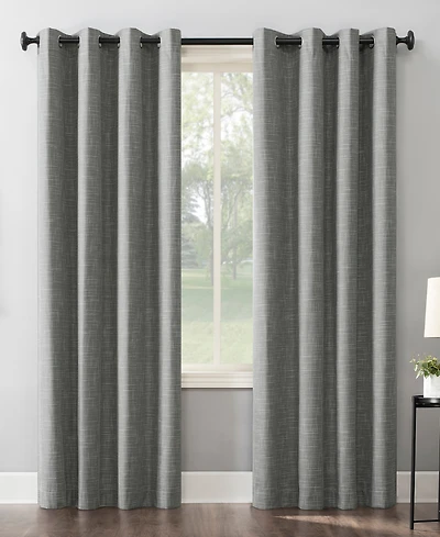 Kline Burlap Weave Thermal Extreme 100% Blackout Grommet Curtain Panel