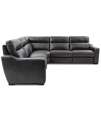 Gabrine 5-Pc. Leather Sectional with Power Headrests