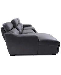 Gabrine 3-Pc. Leather Sectional with 1 Power Headrest and Chaise, Created for Macy's