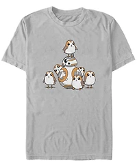 Fifth Sun Men's Star Wars - Episode 8 BB8 and Porgs Short Sleeve T-shirt