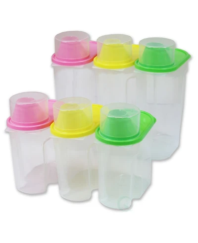 Vintiquewise Bpa-Free Plastic Food Saver, Kitchen Food Cereal Storage Containers with Graduated Cap, Set of 3 Large and 3 Small