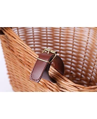 Vintiquewise Wicker Front Bike Basket with Faux Leather Straps