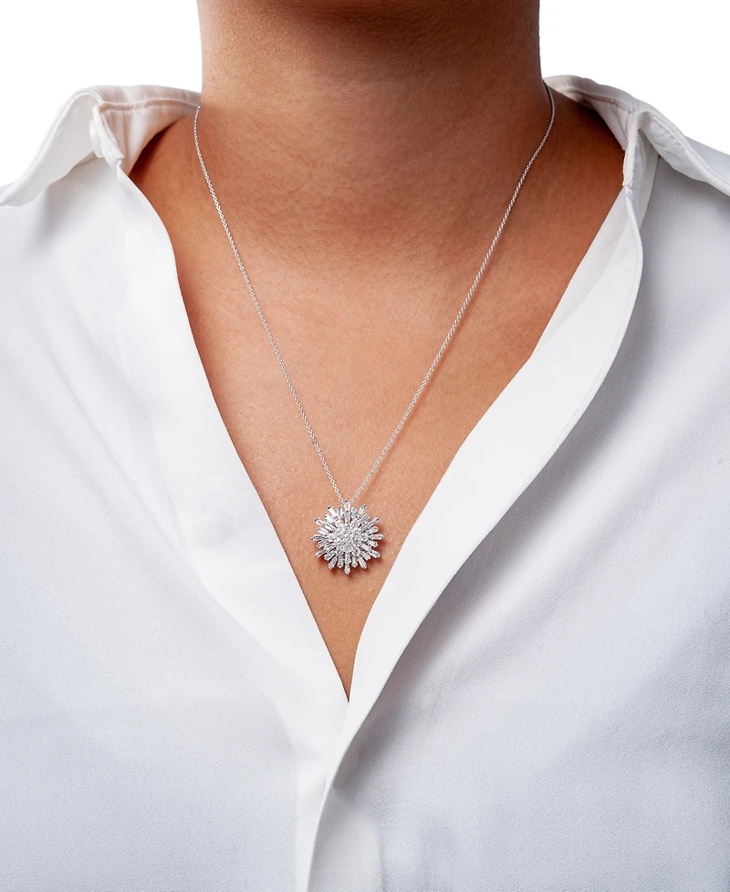 Wrapped in Love Diamond Starburst 20" Pendant Necklace (1-1/2 ct. t.w.) in 14k White Gold or 14k Yellow Gold, Created for Macy's