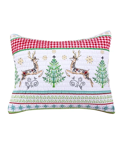 Levtex Comet & Cupid Folk Christmas Quilted Sham, King