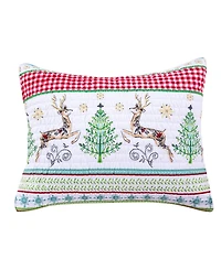 Levtex Comet & Cupid Folk Christmas Quilted Sham, King