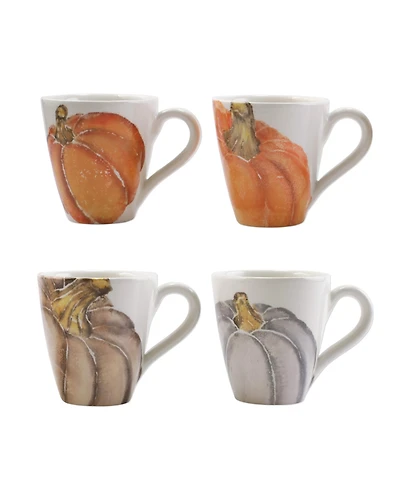 Vietri Pumpkins Assorted Mugs - Set of 4