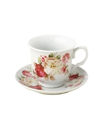 Lorren Home Trends 8 Piece 8oz Coffee Cup and Saucer Set, Service for 4