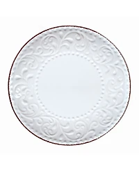 Lorren Home Trends 16 Piece Stoneware Scroll Dinnerware Set, Service for 4