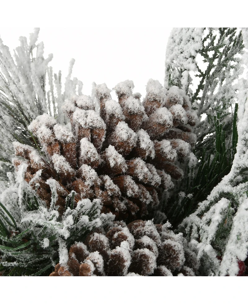 National Tree Company Snowy Bedford Urn Filler with Battery Operated Led Lights