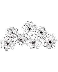 CosmoLiving by Cosmopolitan Black Metal Modern Floral Wall Decor, 43" x 21"