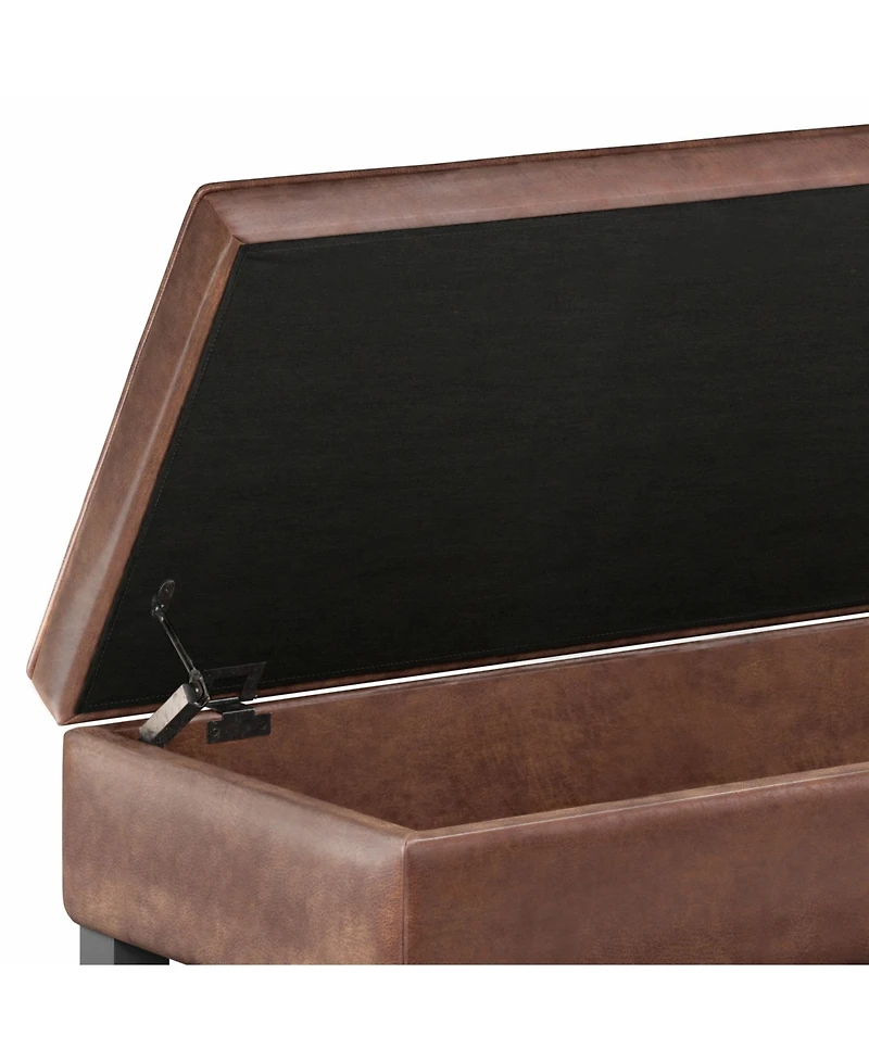 Simpli Home Cosmopolitan Storage Ottoman Bench with Open Bottom