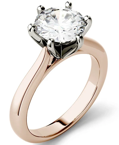 Moissanite Solitaire Engagement Ring 1-9/10 ct. t.w. Diamond Equivalent in 14k White, Yellow or Rose Gold