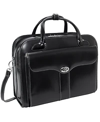 McKlein Berkeley 15.4" Top Grain Cowhide Leather Patented Detachable -Wheeled Ladies' Briefcase
