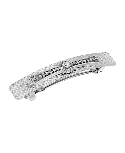 Women's Silver-Tone Crystal Bar Barrette