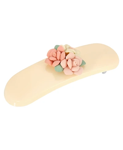 Women's Porcelain Cluster Flowers Small Barrette
