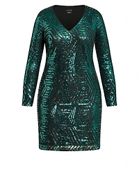 City Chic Plus Bright Lights Mini Dress