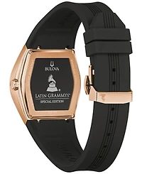 Bulova Men's Latin Grammy Black Silicone Strap Watch 40.5mm
