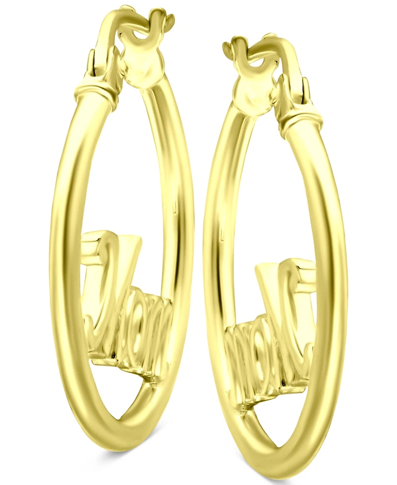 Giani Bernini Mom Small Hoop Earrings in 18k Gold-Plated Sterling Silver, 0.75", Created for Macy's