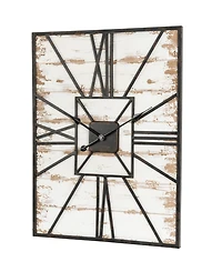 Glitzhome Oversized Farmhouse Wooden Wall Clock