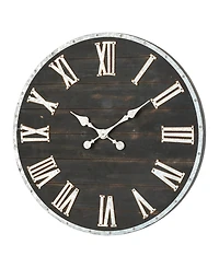Glitzhome Oversized Farmhouse Wooden Galvanized Wall Clock