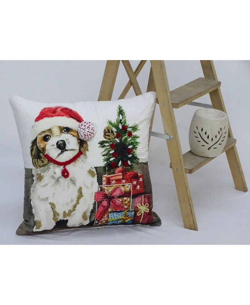 Vibhsa Holiday Dog Decorative Pillow, 20" x 20"