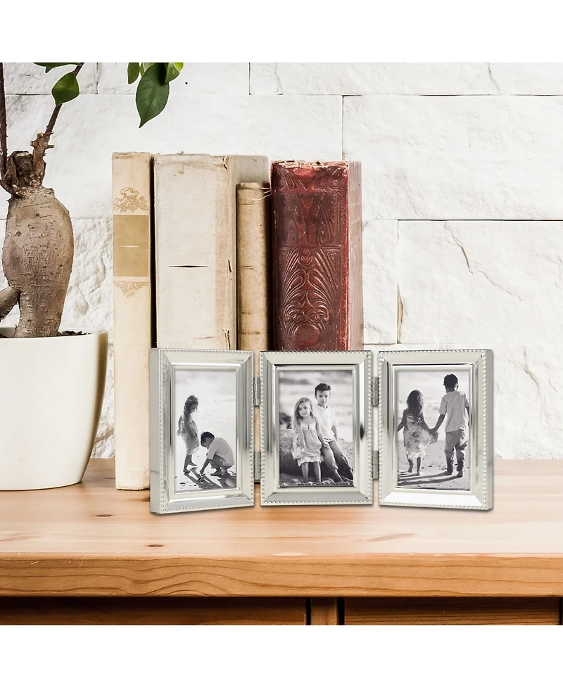 Metal Triple Picture Frame with Inner Beading